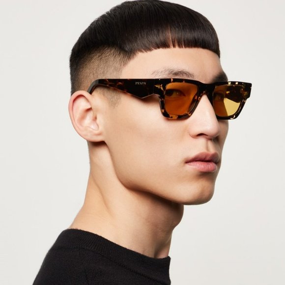 Prada PRA06S 16O10C Tortoise Black Malt Yellow Square Unisex Sunglasses PR A06S - Picture 11 of 11